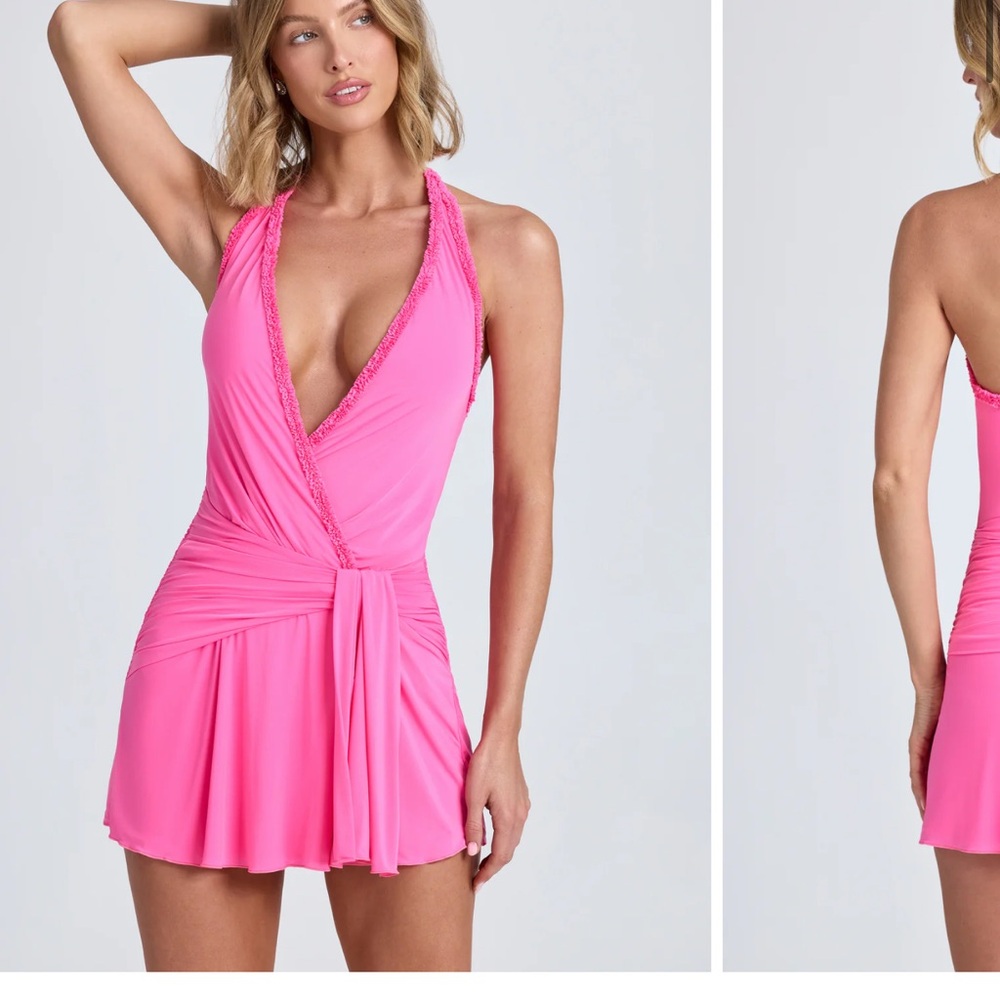 Vibrant Pink Halter Dress